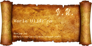 Verle Uljána névjegykártya